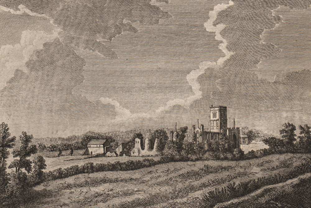 KIRKSTALL ABBEY, Yorkshire. Plate 3. GROSE 1776 old antique print picture